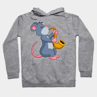 Rat at Music with Saxophone Hoodie